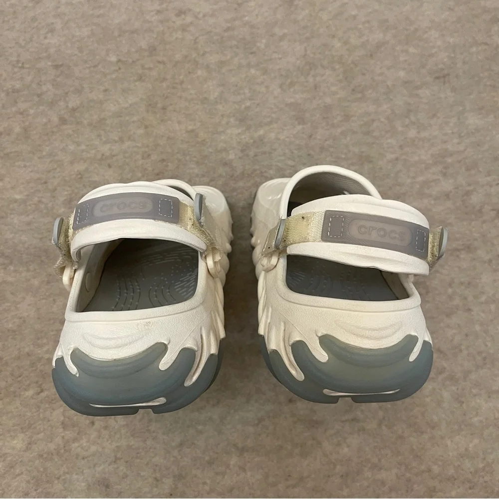 CROCS Echo Icy RO Clogs slip On Comfort White Blue Mens Size 6 Women’s Size 8